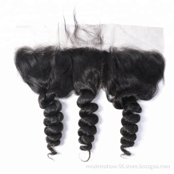 Big Factory Large Stock Top Quality loose wave 13x4 Lace Frontal Closure Natural Hairlines With Baby Hair